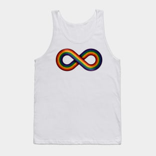 Large Infinity Vector Symbol Striped with LGBTQ Pride Rainbow Flag Tank Top